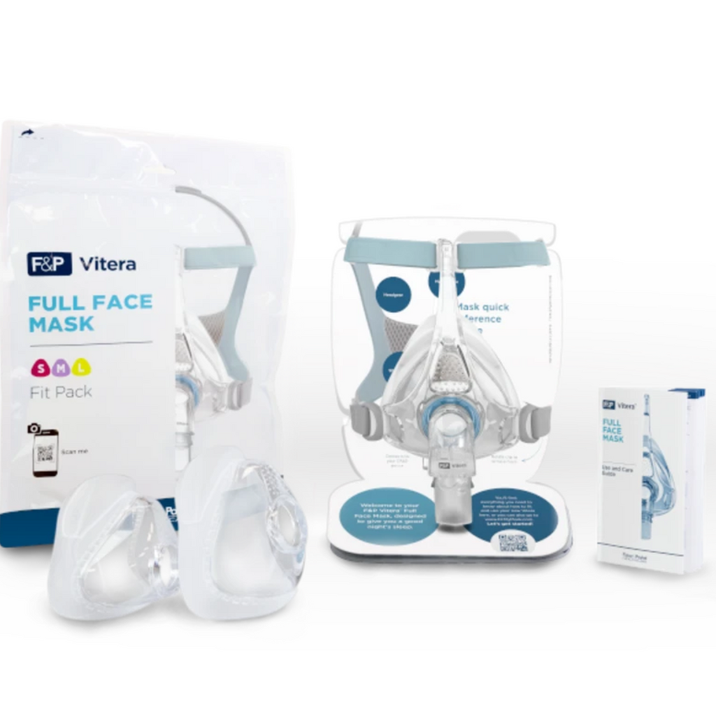 F&P Vitera Full Face CPAP Mask FitPack (S/M/L) with Headgear