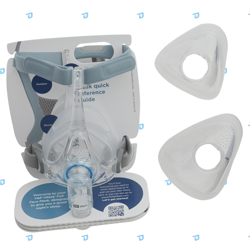 F&P Vitera Full Face CPAP Mask FitPack (S/M/L) with Headgear