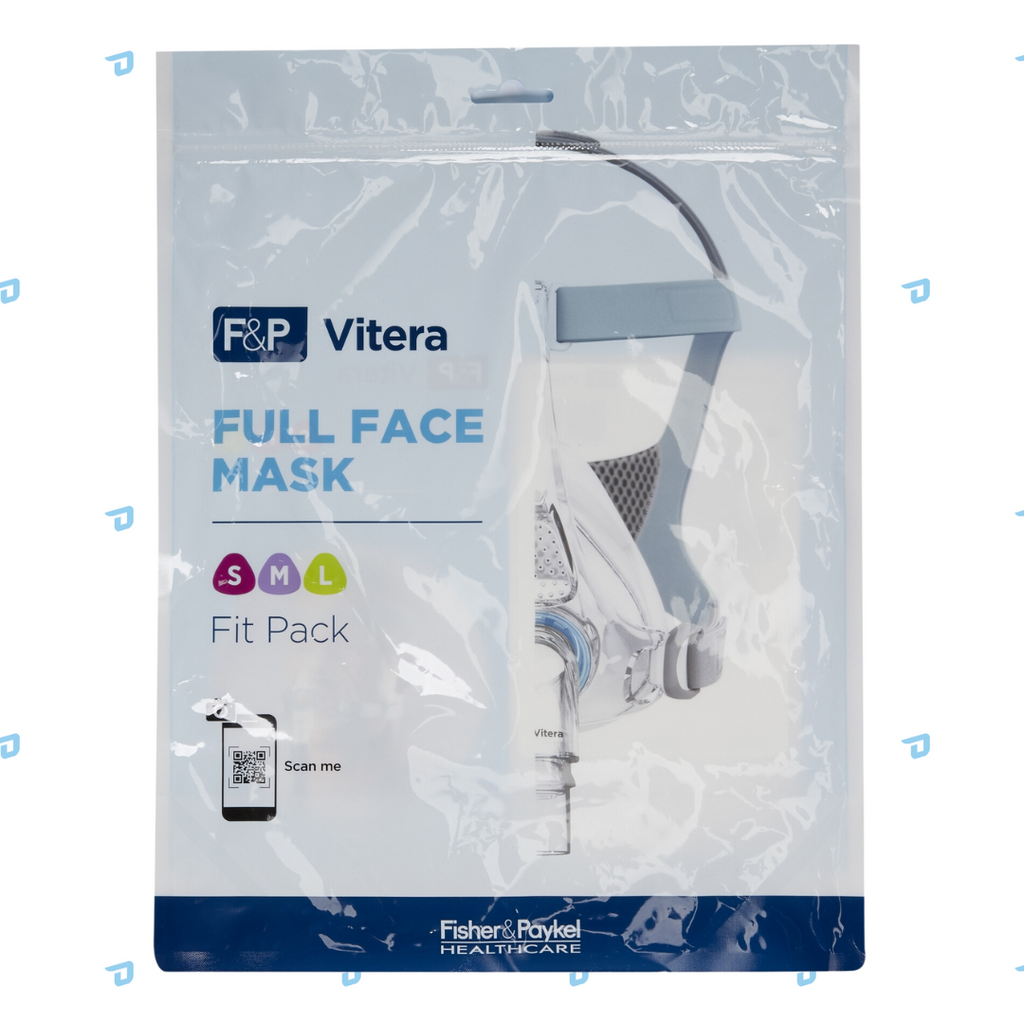 F&P Vitera Full Face CPAP Mask FitPack (S/M/L) with Headgear