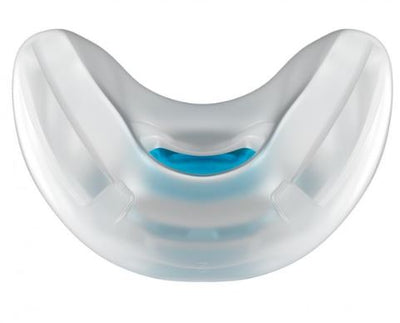 A transparent silicone replacement cushion for the Fisher & Paykel Evora Nasal Mask, with a blue internal structure visible.