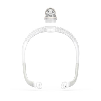 An AirFit N30i nasal CPAP mask assembly kit without headgear, featuring a white frame, clear cushion, and gray elbow.