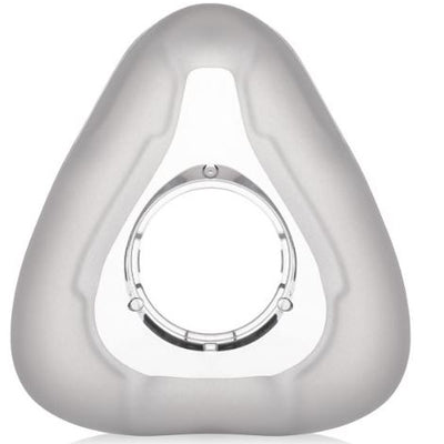 A full face cushion designed for Siesta CPAP masks, showing a soft, contoured silicone design with a metal frame in the center.